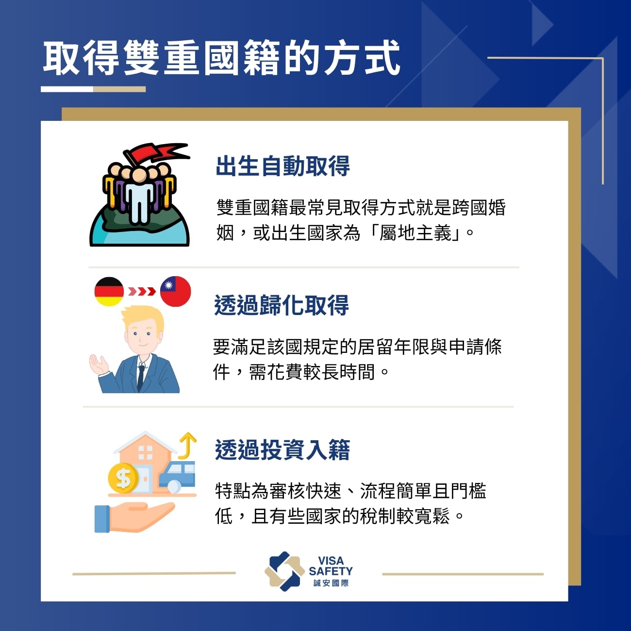 雙重國籍是什麼?擁有雙重國籍 6 大好處、取得方法及注意事項一文看清 2 取得雙重國籍的方式